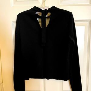 ZARA Front Tie Black Blouse (M)